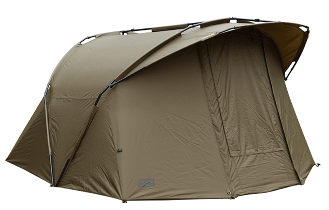 fox-eos-2man-bivvy Abri de pêche durable offrant confort et protection aux carpistes lors des séances.