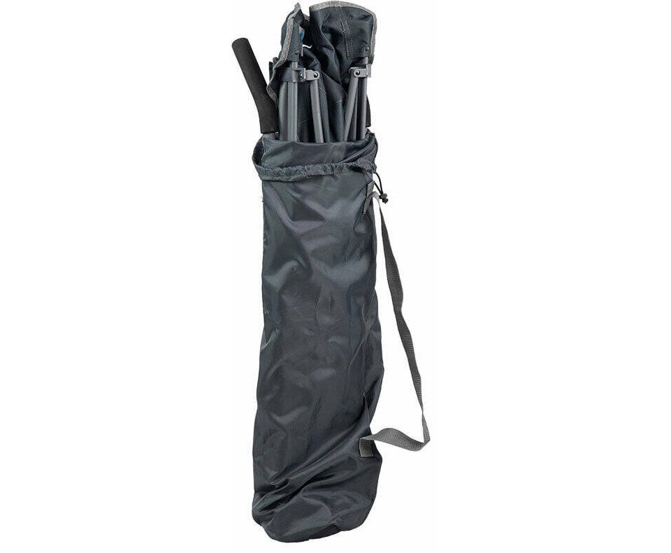 camping-stuhl-hoch-5 Der zusammenklappbare Angelstuhl wird mit der passenden Transporttasche geliefert.