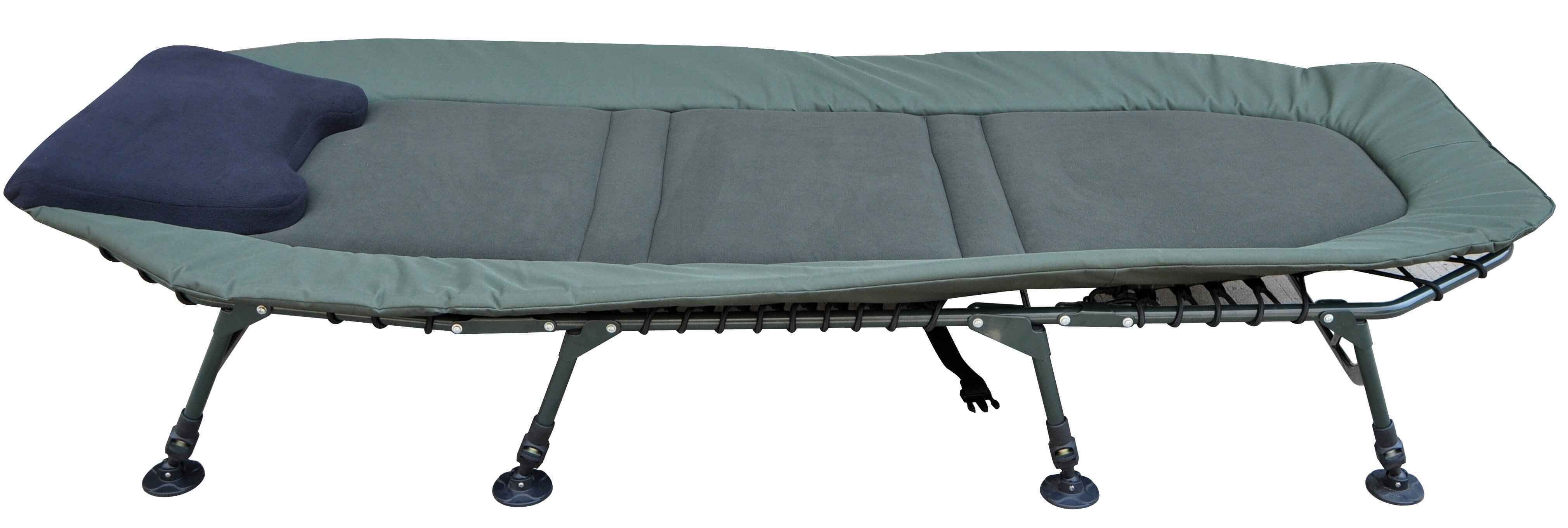 flat_bedchair Bequemer Angelliegestuhl für Karpfenangler, perfekt für lange Angelsessions.