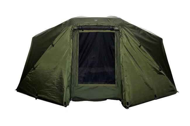 469_0 Tienda de pesca duradera y verde con una entrada grande, perfecta para las aventuras al aire libre de los pescadores de carpas.