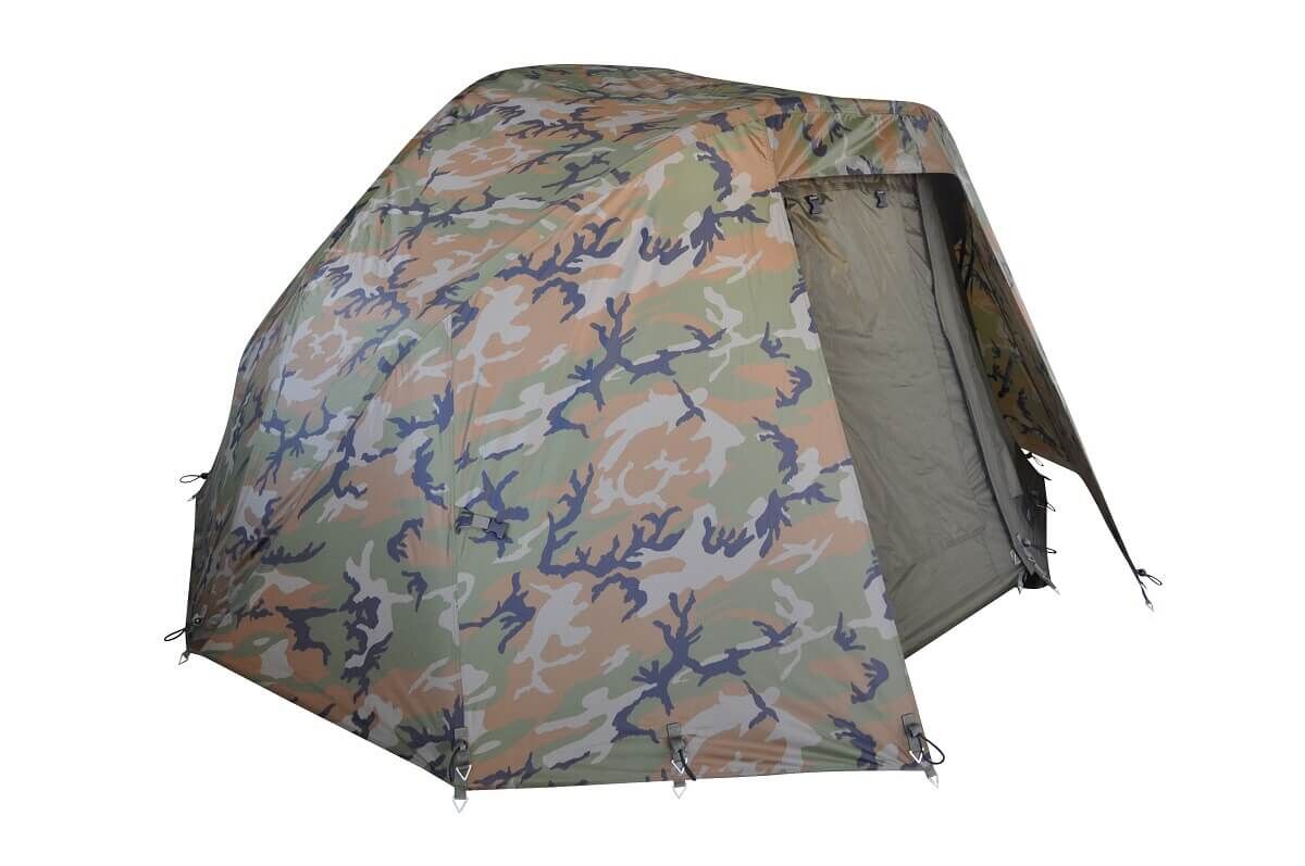camoflage-angelzelt Tienda de pesca de camuflaje que proporciona refugio y comodidad a los pescadores de carpas durante las salidas.