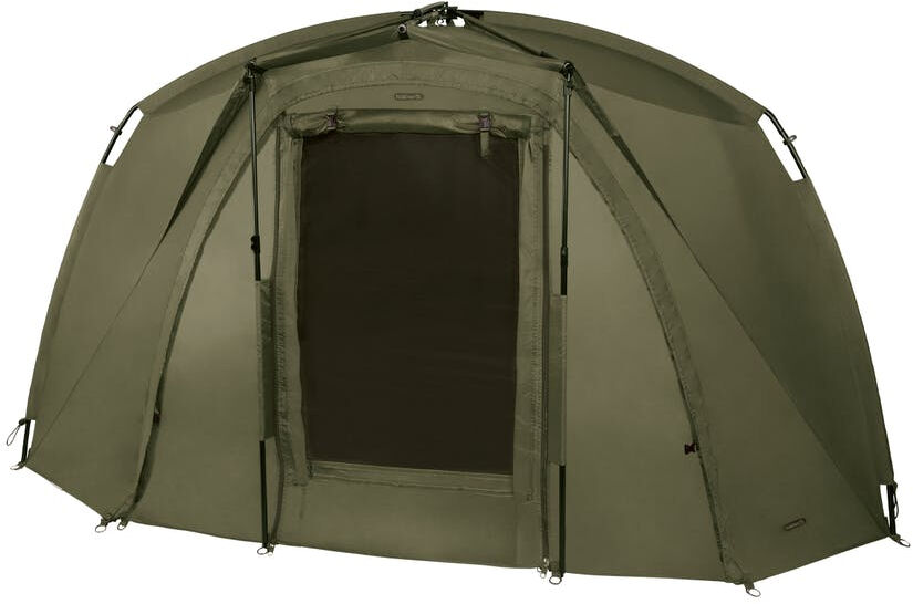 Trakker Tempest Brolly 100T Full Infill Panel Abri de pêche spacieux pour les pêcheurs de carpes, offrant confort et protection contre les éléments.