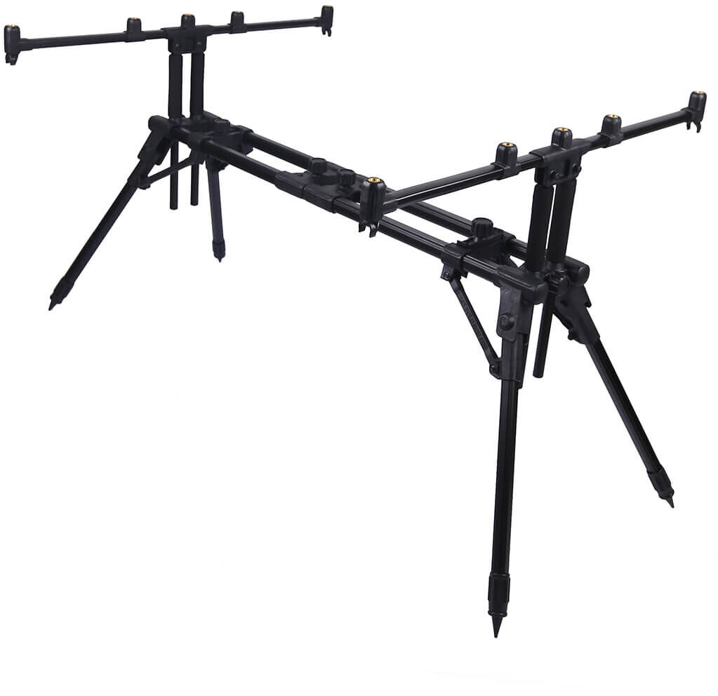 carp-rod-pod-alu Verstellbarer Karpfen-Rutenhalter für eine stabile Platzierung der Rute beim Angeln.