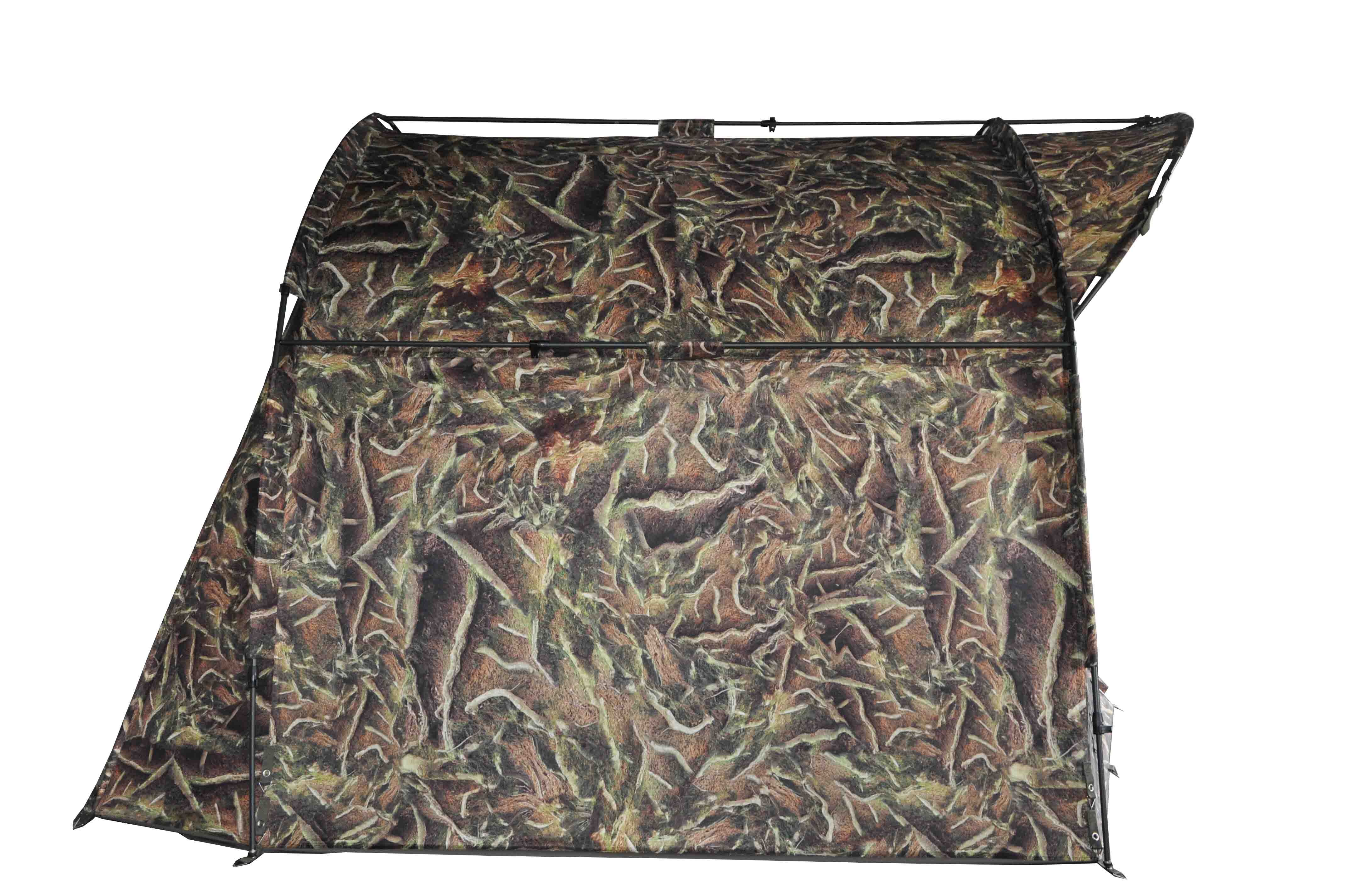 shelter-vorzelt-camoflage Rifugio da pesca mimetico ideale per i carpisti, offre comfort e occultamento.
