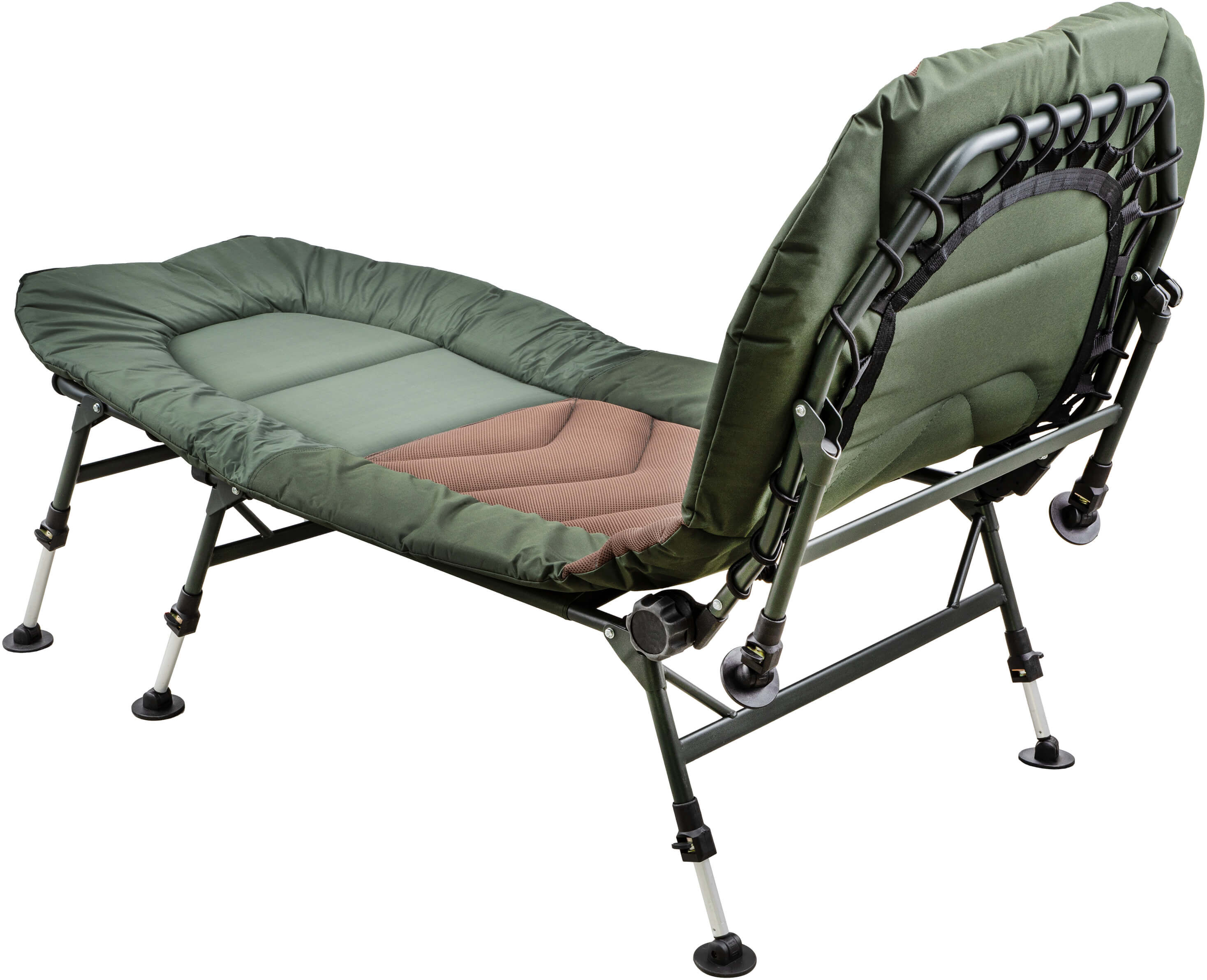 mk-5season-bedchair-6 Die Rückenlehne kann variabel justiert werden, so dass man auch im Sitzen eine bequeme Rückenunterstützung bekommt.