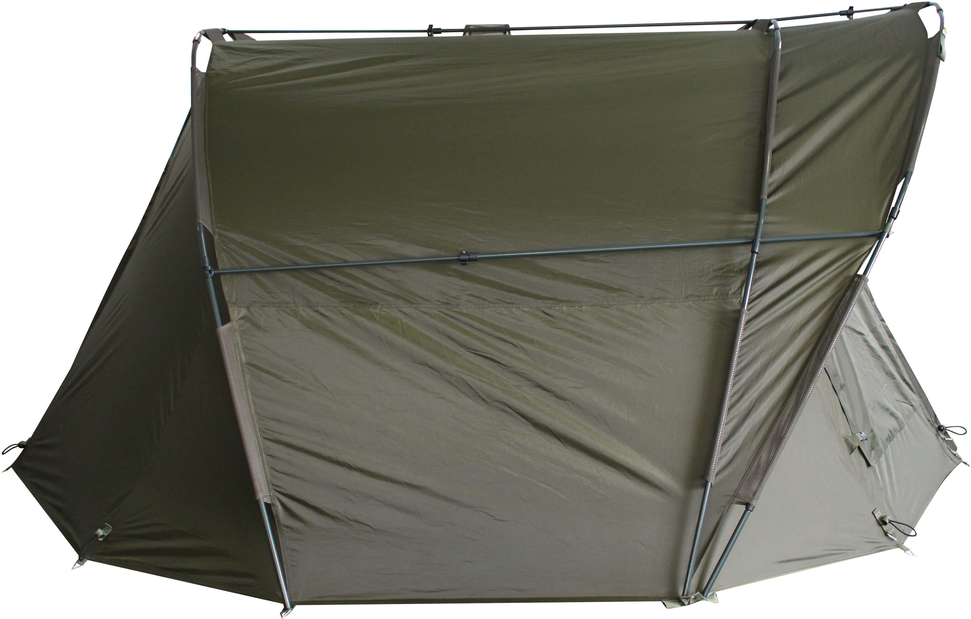 jrc-2mann-angelzelt Abri de pêche durable pour les pêcheurs de carpes, offrant une protection contre les éléments.