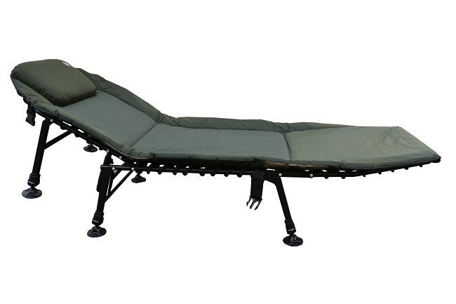 ehmanns-advantage Comfortabele visbedstoel voor karpervissers, ontworpen voor ontspanning tijdens lange sessies.