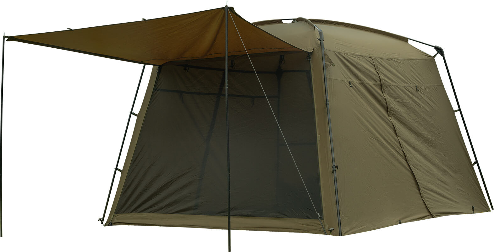 Avid Revolve Screen House Compact 1 Man Bivvy Geräumiges Angelzelt, das Karpfenanglern auf ihren Ausflügen Schutz und Komfort bietet.