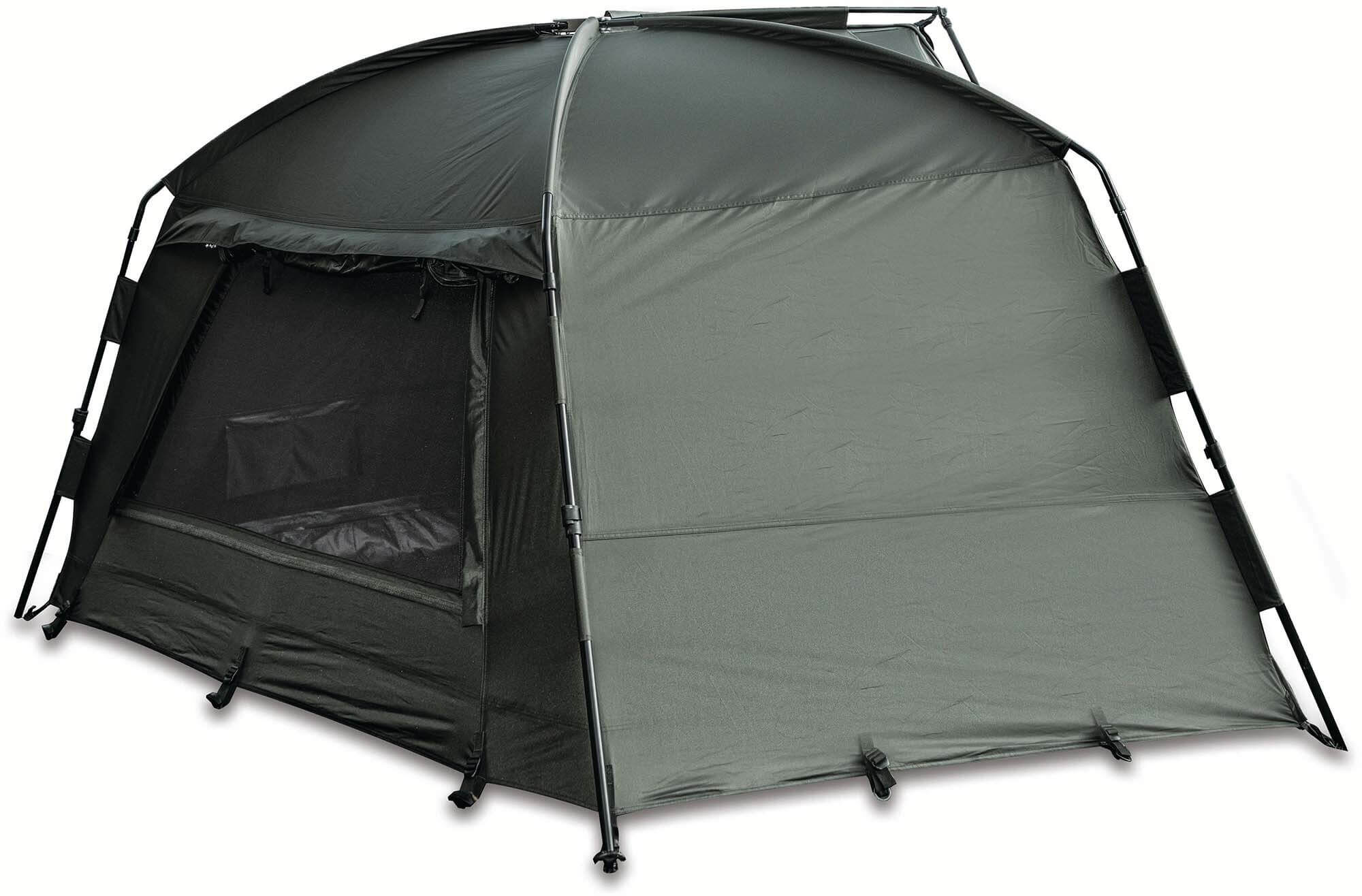 solar-spider-bivvy-bv15-2 Tenda da pesca resistente che offre riparo e comfort ai carpisti durante le lunghe sessioni.