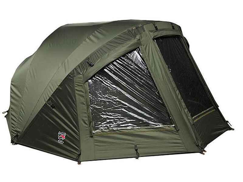 HOT-SPOT-SI-1-Man-Overwrap-2012 Tenda da pesca resistente progettata per i carpisti, che offre riparo e comfort all'aperto.