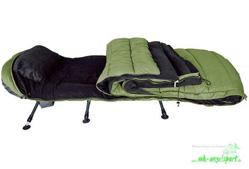 PRO-ZONE-DLX-2-in-1-Schlafsack-png549c172aaf7a9 Comfortabele visbedstoel met warme slaapzak voor nachtelijke karpervistochten.