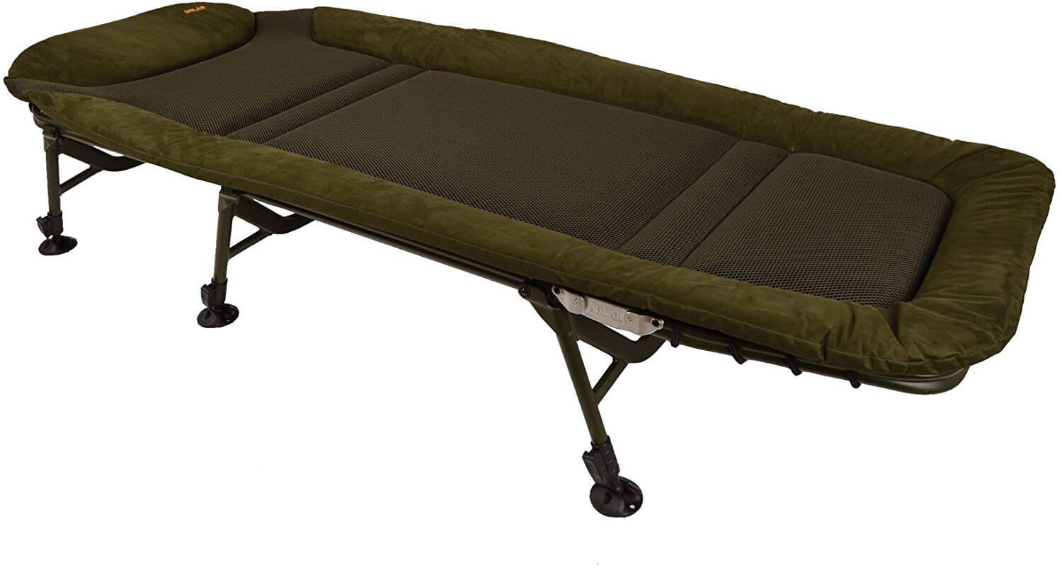 solar-CH02-bedchair-1 Pohodlné rybářské lehátko pro kapraře, ideální pro dlouhé noci u vody.