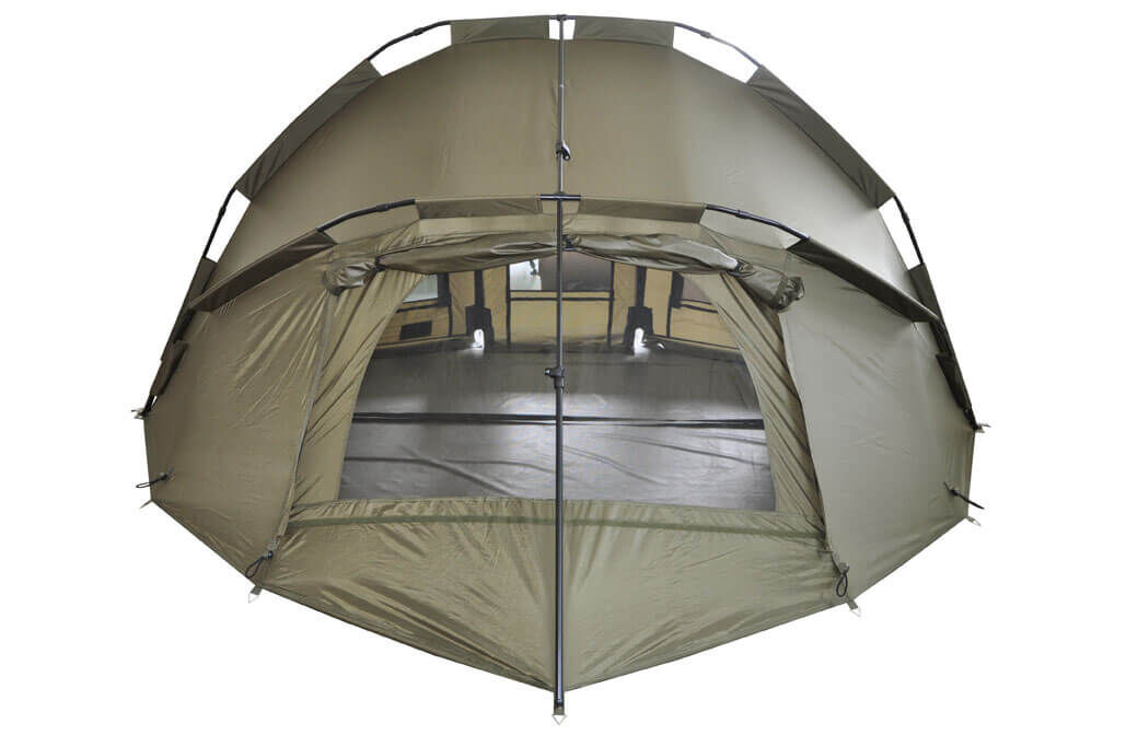 bivvy-frame Karpfenzelt aufgebaut