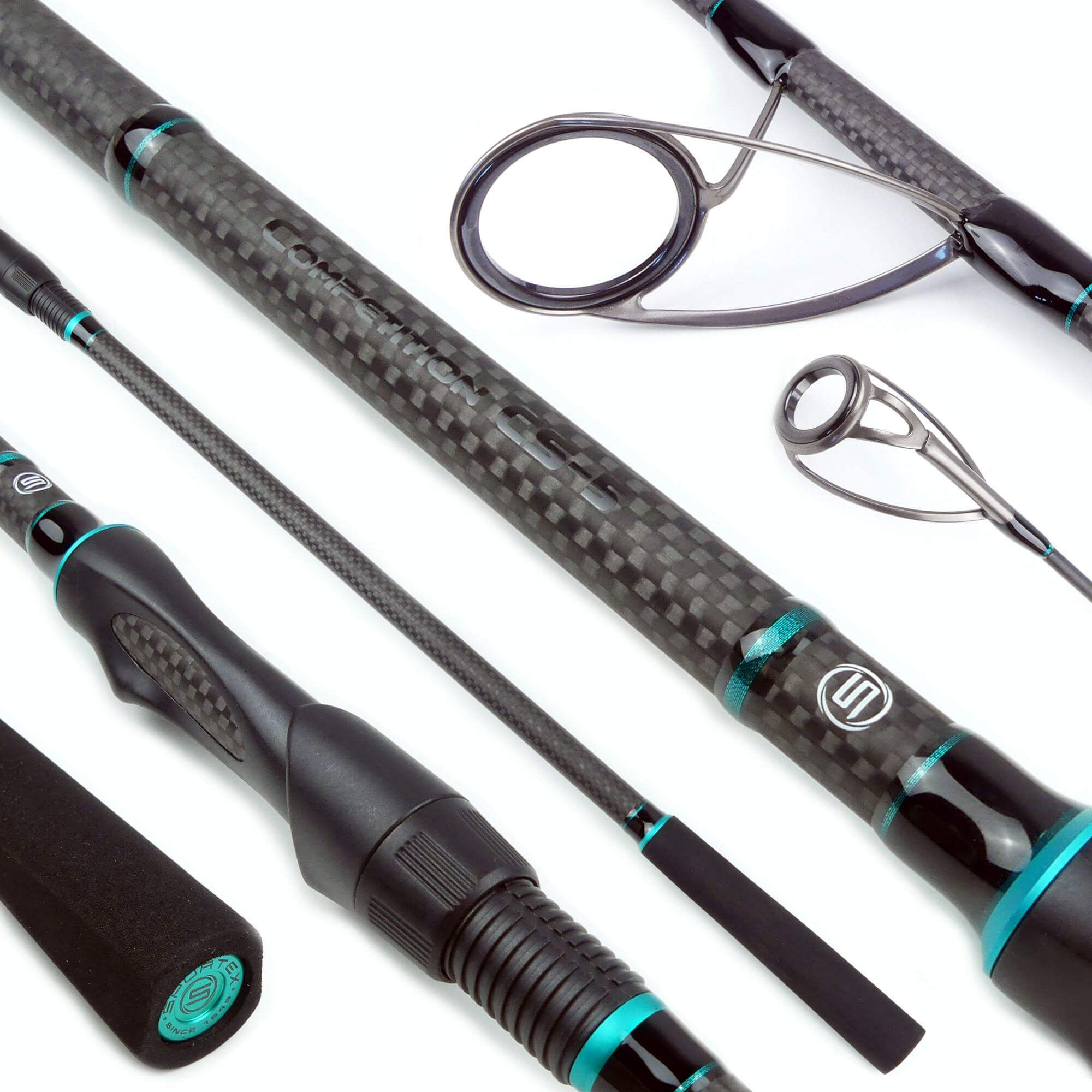 Canne à pêche en carbone de haute qualité conçue pour les pêcheurs de carpes, dotée d'anneaux durables et d'une prise en main confortable.