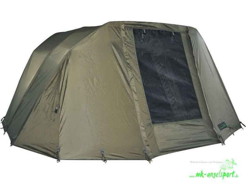 MK-Angelsport-Winterskin-fuer-Fort-Knox-Dome-2-Mann-png548e02401b821 Mit dem passenden Winterskin wird das 3 Man Bivvy nochmals verlängert und bietet somit noch mehr Platz.
