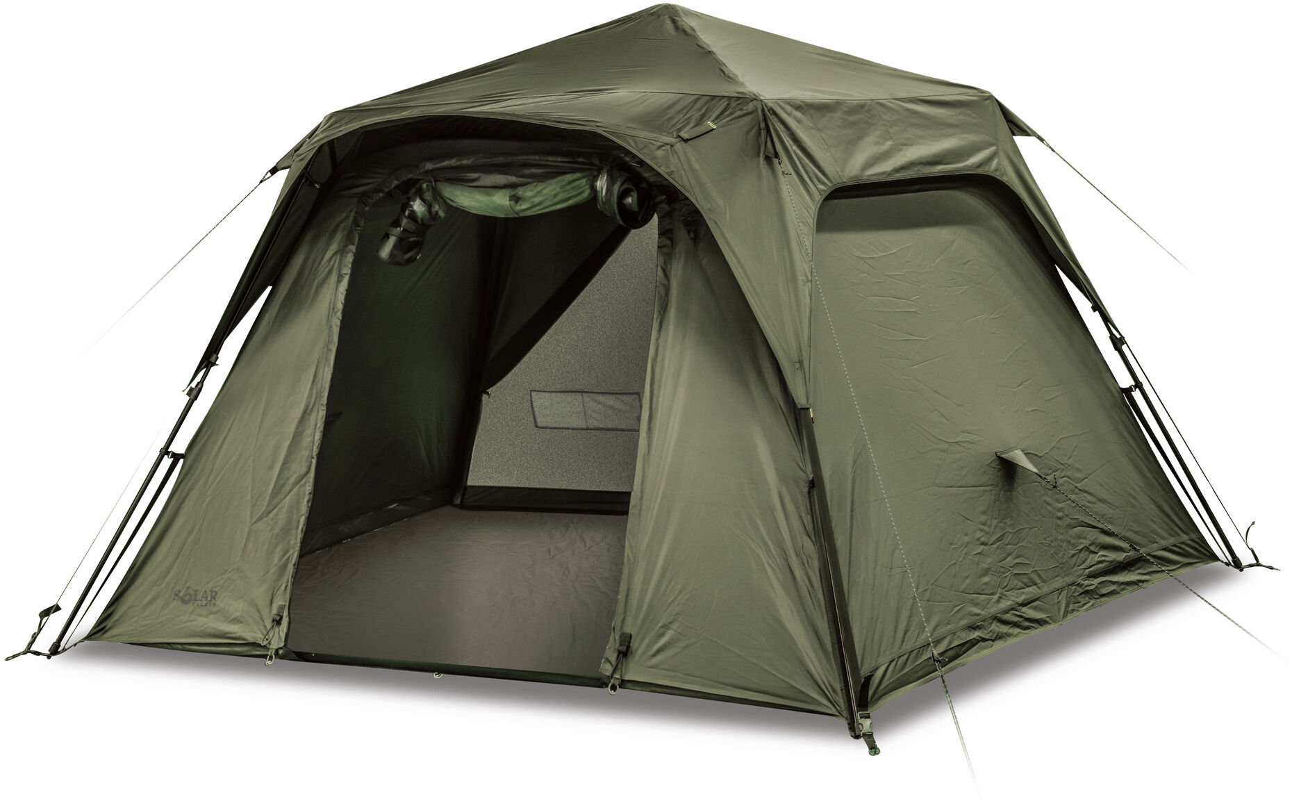 Una spaziosa tenda da pesca progettata per garantire comfort e durata, perfetta per lunghe sessioni di pesca alla carpa.