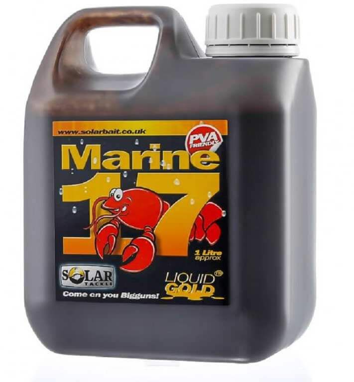 solar-marine-17-liquid Tekutá návnada Marine 17 zvyšuje úspěch při lovu kaprů díky svému složení šetrnému k PVA.