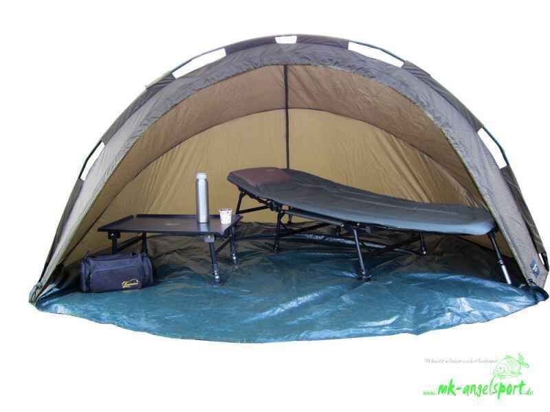 MK-Angelsport-5-Seasons-Dome-15-Mann-_b4-png Komfortabler Angelunterstand mit Liegestuhl und Tisch zum Entspannen für Karpfenangler.