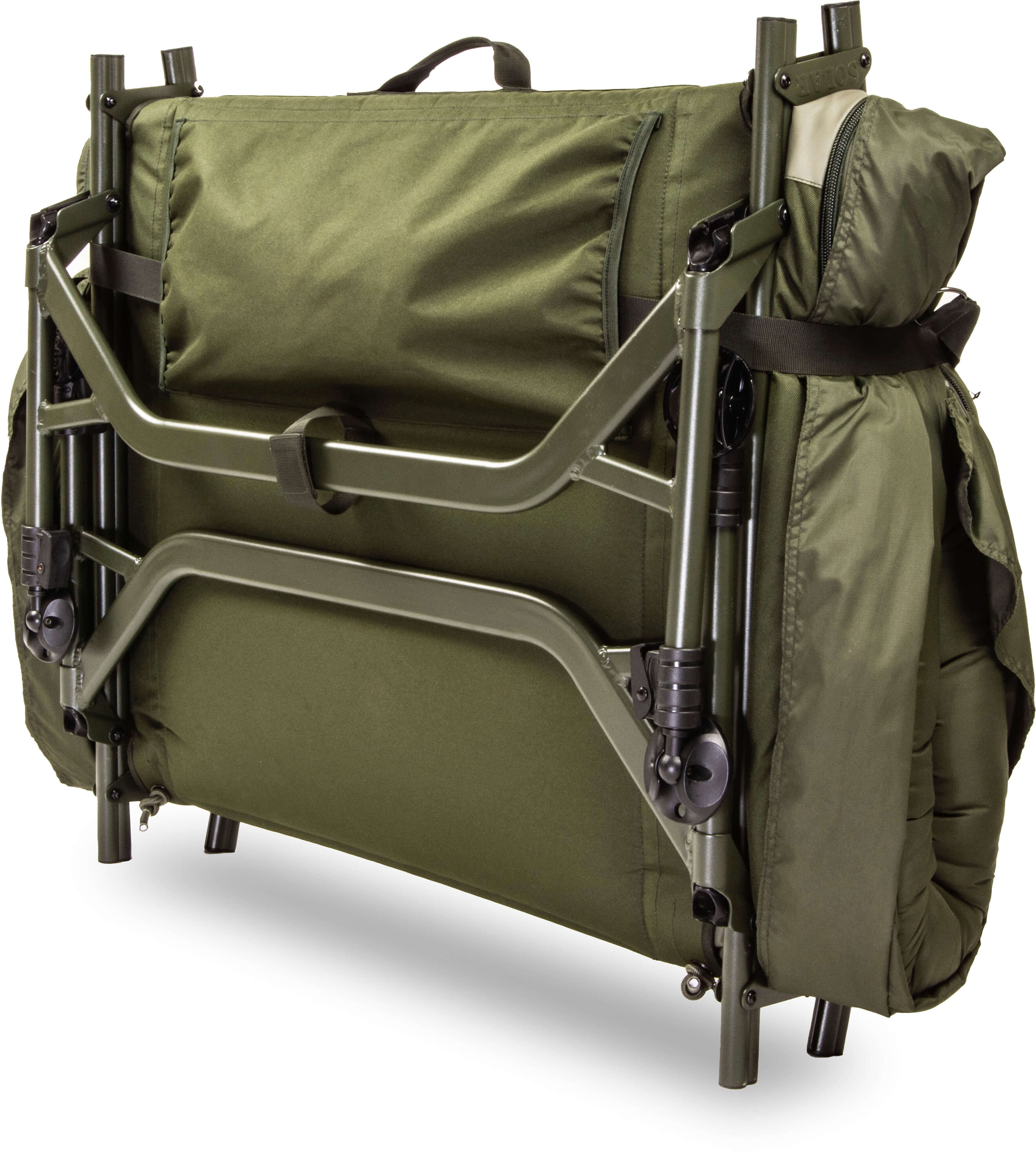 Feldbett, Paltform, Klappbett, Militärgrün, Rahmenmatratze