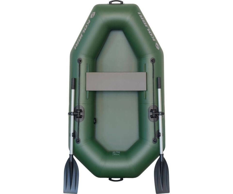 kolibri-schlauchboot-K190 Duurzame opblaasbare vissersboot, ideaal voor karpervissers, met stevige roeispanen en voldoende ruimte.