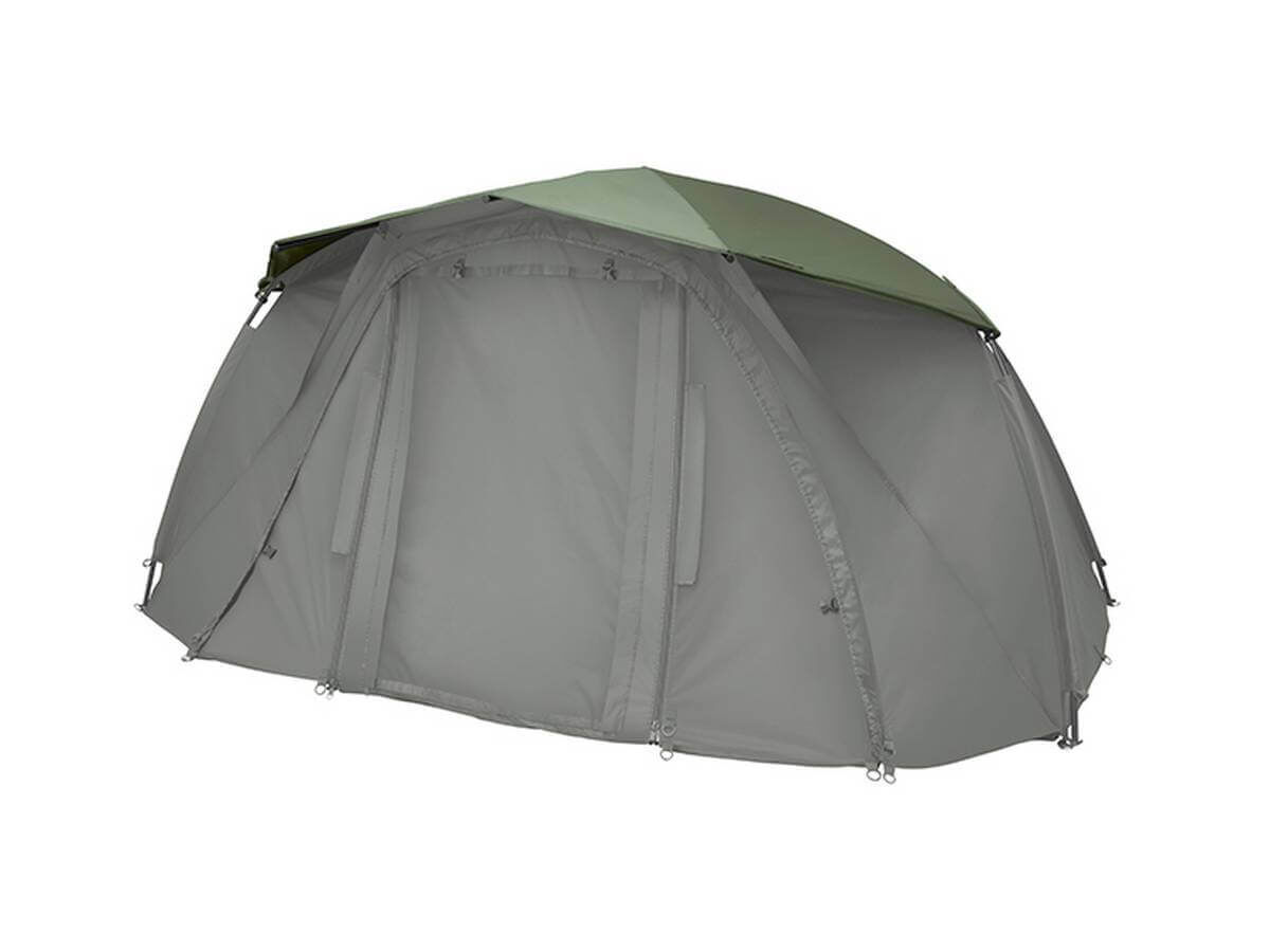 trakker-tempest-brolly-skull-cap-202254 Tente de pêche spacieuse conçue pour le confort et la protection lors des sorties de pêche à la carpe.