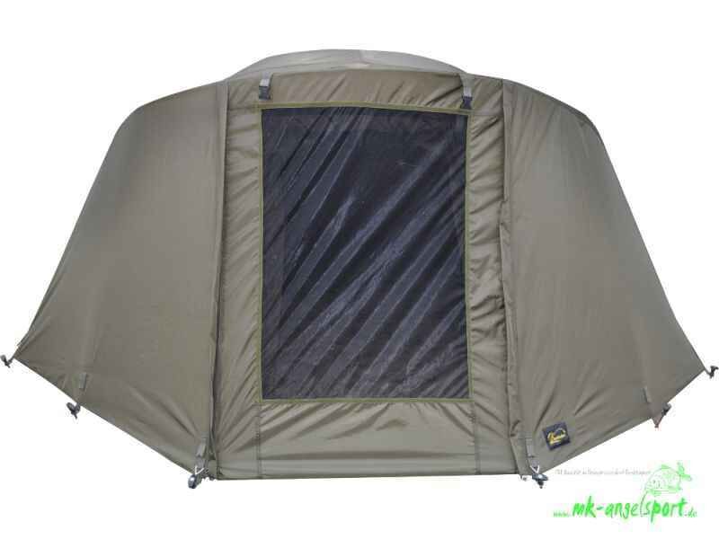 Big-Skin-UEberwurf-fuer-CM-Bivvy-Extreme-2-png Refugio de pesca duradero con una gran ventana de malla para ventilación y visibilidad.