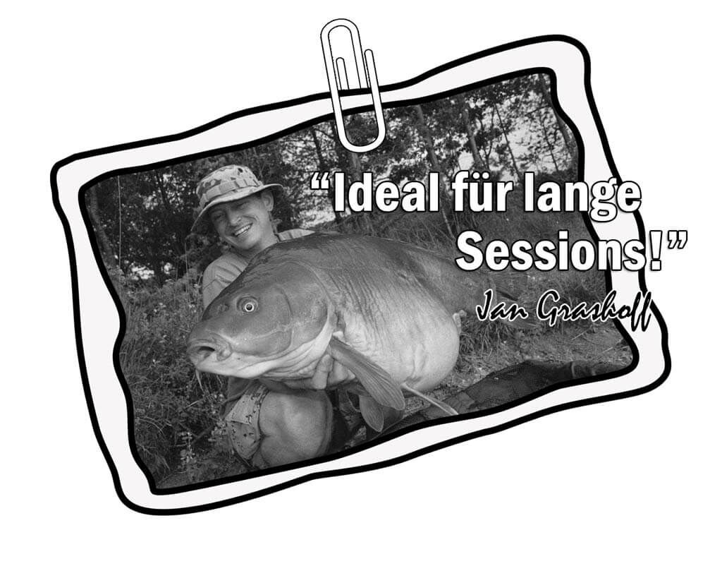 Fort Knox: Eine der populärsten Angelzelt-Ranges in ganz Europa Angler präsentiert einen großen Karpfen und betont die Bedeutung hochwertiger Ausrüstung für lange Angelsessions.