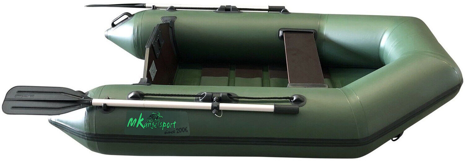 Barco de pesca inflable duradero, perfecto para pescadores de carpas, con asientos cómodos y fácil maniobrabilidad.
